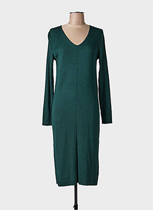 Robe pull col v manches longues vert VERA MONT femme
