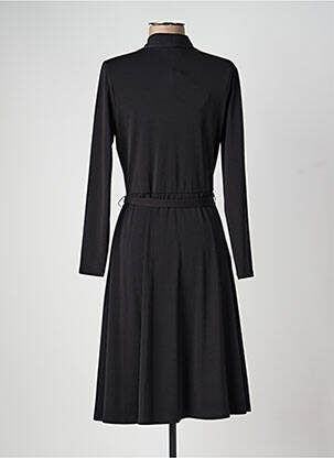 Robe mi-longue manches longues manches longues noir VERA MONT femme