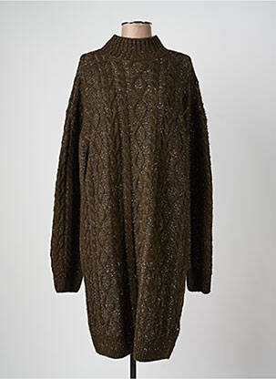 Robe pull col col montant manches longues vert SCOTCH & SODA femme