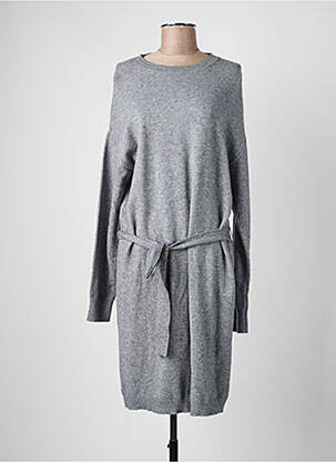 Robe pull tissage chiné manches longues gris VILA femme
