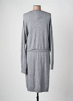 Robe pull tissage chiné manches longues gris VILA femme