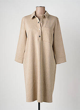 Robe courte manches 3/4 manches 3/4 marron STREET ONE femme