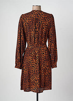 Robe courte manches longues manches longues marron LA FEE MARABOUTEE femme