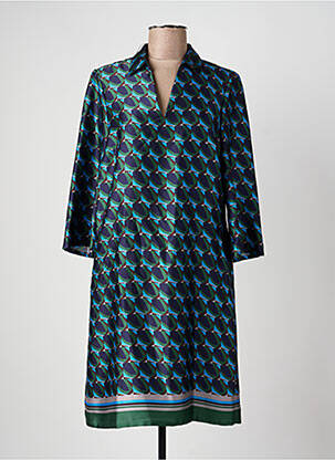 Robe courte manches 3/4 manches 3/4 bleu VERA MONT femme