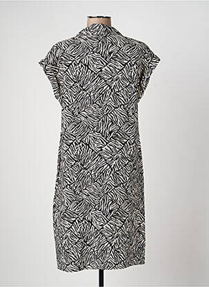 Robe mi-longue tissage crêpe manches courtes noir STREET ONE femme