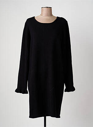 Robe pull stretch manches longues noir ICHI femme