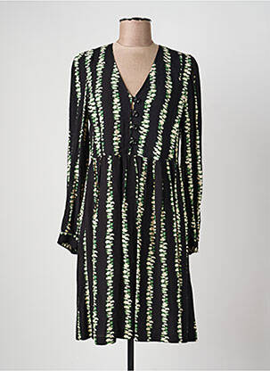 Robe mi-longue manches longues manches longues noir LA PETITE FRANCAISE femme