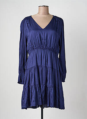 Robe courte manches longues manches longues bleu ARTLOVE femme