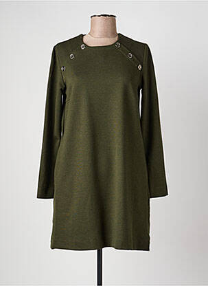 Robe courte manches longues manches longues vert LA FEE MARABOUTEE femme