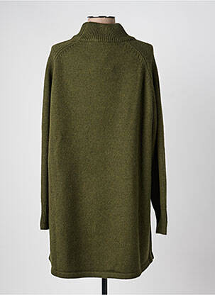 Robe pull tissage chiné manches longues vert GRACE & MILA femme