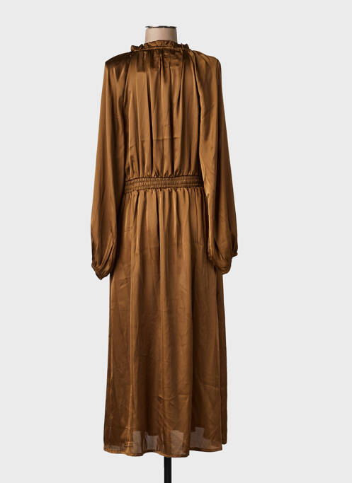Robe longue manches longues manches longues marron AN' GE femme