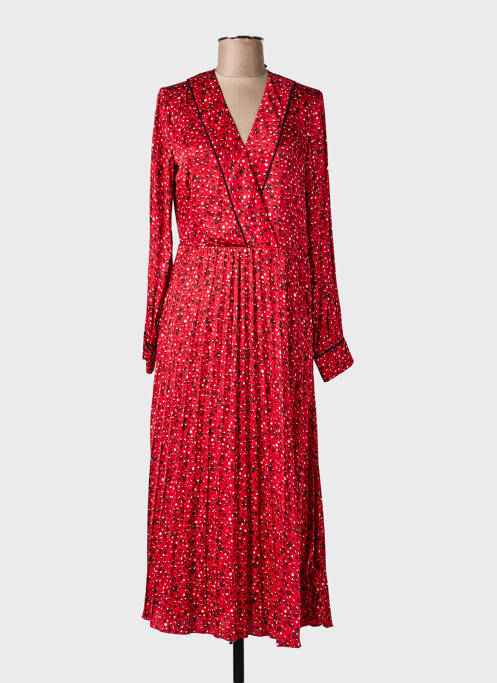 Robe longue manches longues manches longues rouge SCOTCH & SODA femme
