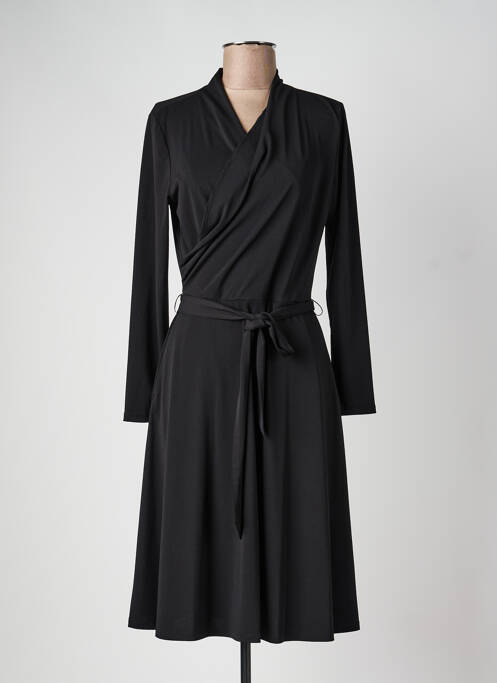 Robe mi-longue manches longues manches longues noir VERA MONT femme