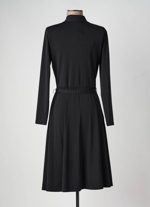 Robe mi-longue manches longues manches longues noir VERA MONT femme