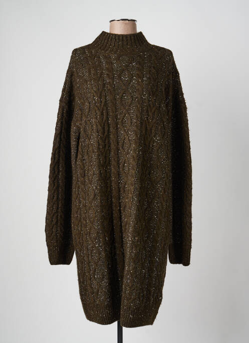 Robe pull col col montant manches longues vert SCOTCH & SODA femme