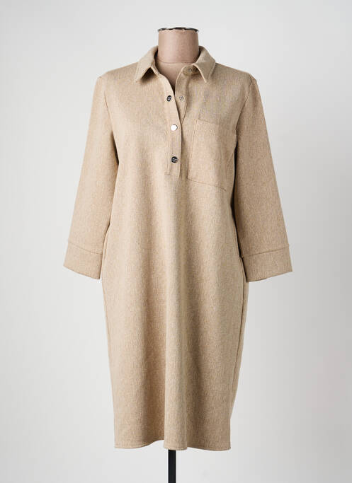 Robe courte manches 3/4 manches 3/4 marron STREET ONE femme