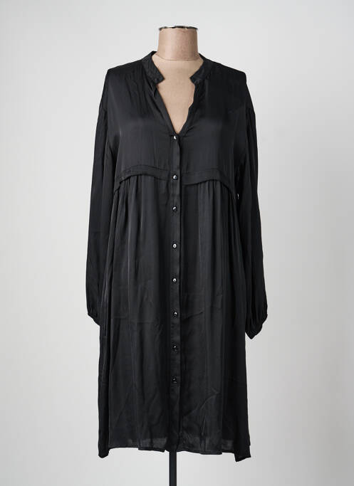 Robe mi-longue manches longues manches longues noir PAKO LITTO femme