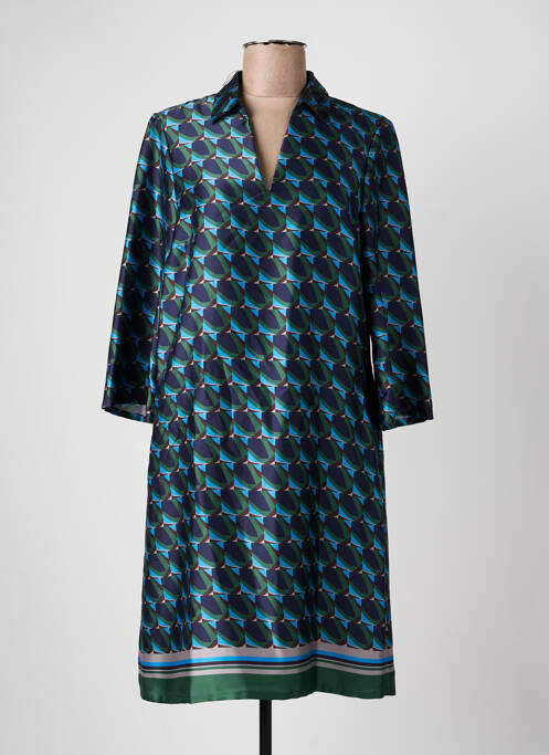 Robe courte manches 3/4 manches 3/4 bleu VERA MONT femme