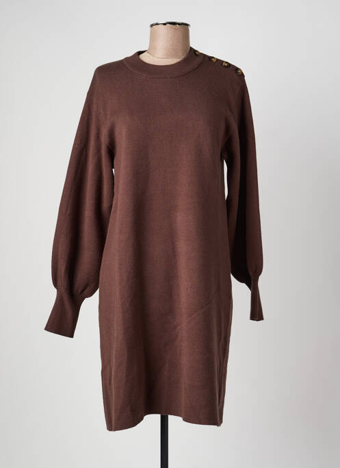 Robe pull stretch manches longues marron ARTLOVE femme