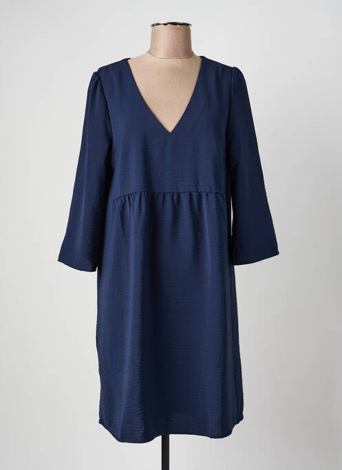 Robe mi-longue manches 3/4 manches 3/4 bleu GRACE & MILA femme