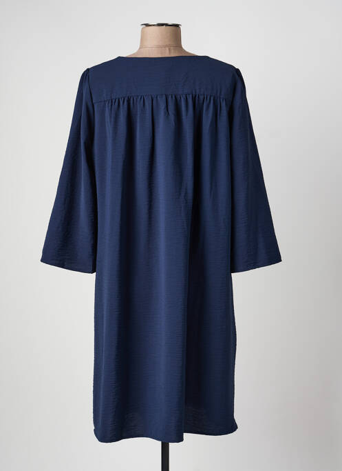 Robe mi-longue manches 3/4 manches 3/4 bleu GRACE & MILA femme