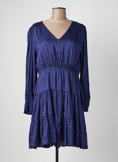 Robe courte manches longues manches longues bleu ARTLOVE femme