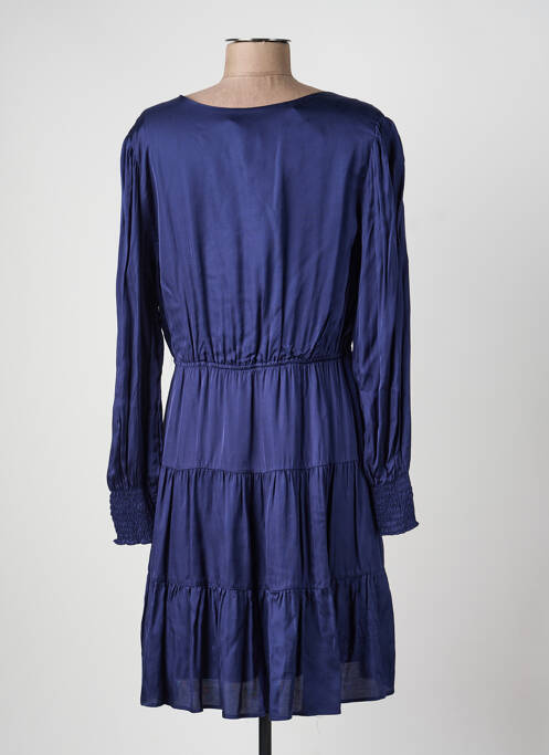 Robe courte manches longues manches longues bleu ARTLOVE femme
