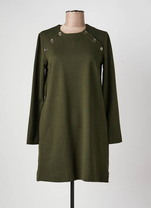 Robe courte manches longues manches longues vert LA FEE MARABOUTEE femme