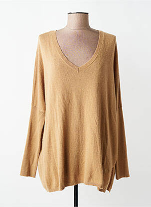 Pull col v manches longues marron ARTLOVE femme