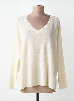 Pull col v manches longues beige ABSOLUT CASHMERE femme