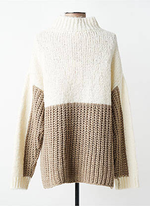 Pull coupe droite manches longues beige O'MER femme