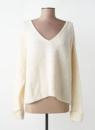 Pull coupe droite manches longues beige AMERICAN VINTAGE femme