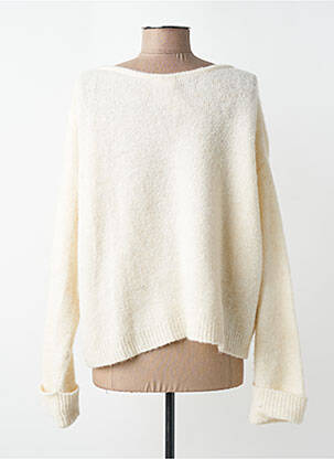 Pull coupe droite manches longues beige AMERICAN VINTAGE femme
