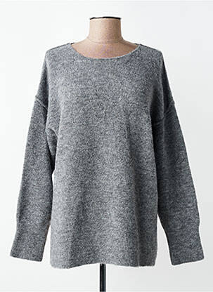 Pull tissage chiné manches longues gris AN' GE femme