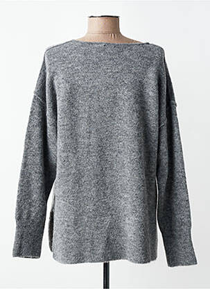 Pull tissage chiné manches longues gris AN' GE femme