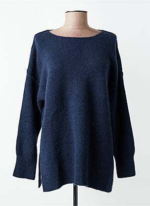 Pull coupe droite manches longues bleu AN' GE femme