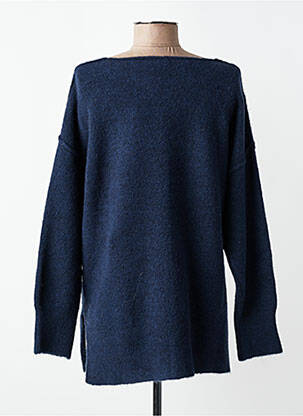 Pull coupe droite manches longues bleu AN' GE femme