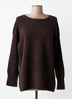 Pull stretch manches longues marron AN' GE femme