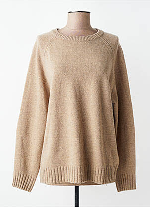 Pull tissage chiné manches longues beige ARTLOVE femme