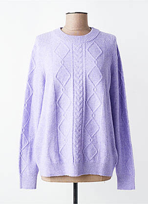Pull tissage chiné manches longues violet CECIL femme