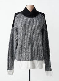 Pull tissage chiné manches longues noir CECIL femme