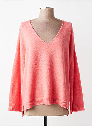 Pull coupe droite manches longues rose GRACE & MILA femme