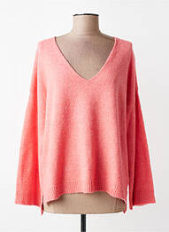 Pull tissage chiné manches longues rose GRACE & MILA femme