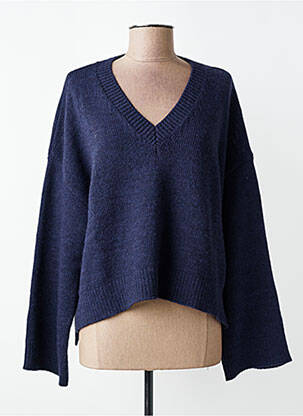 Pull col v manches longues bleu O'MER femme
