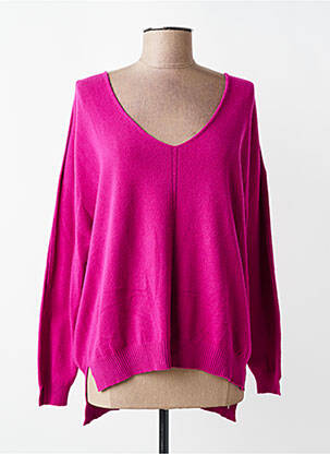 Pull tissage chiné manches longues violet PAKO LITTO femme