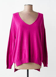 Pull tissage chiné manches longues violet PAKO LITTO femme