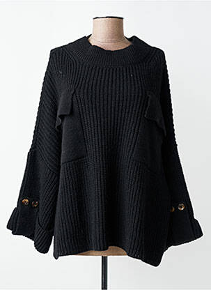 Pull stretch manches longues noir O'MER femme
