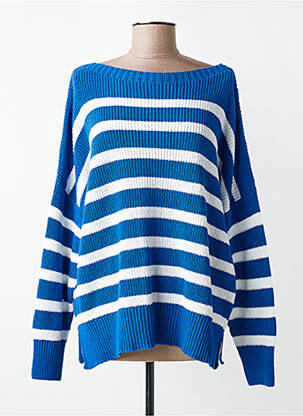 Pull stretch manches longues bleu O'MER femme