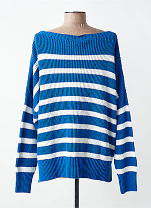 Pull coupe droite manches longues bleu O'MER femme