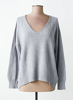 Pull tissage chiné manches longues gris PAKO LITTO femme